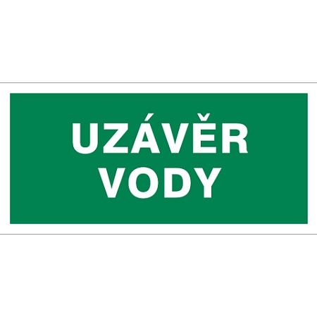 Značka Uzávěr vody, samolepicí fólie, 100 × 210 mm